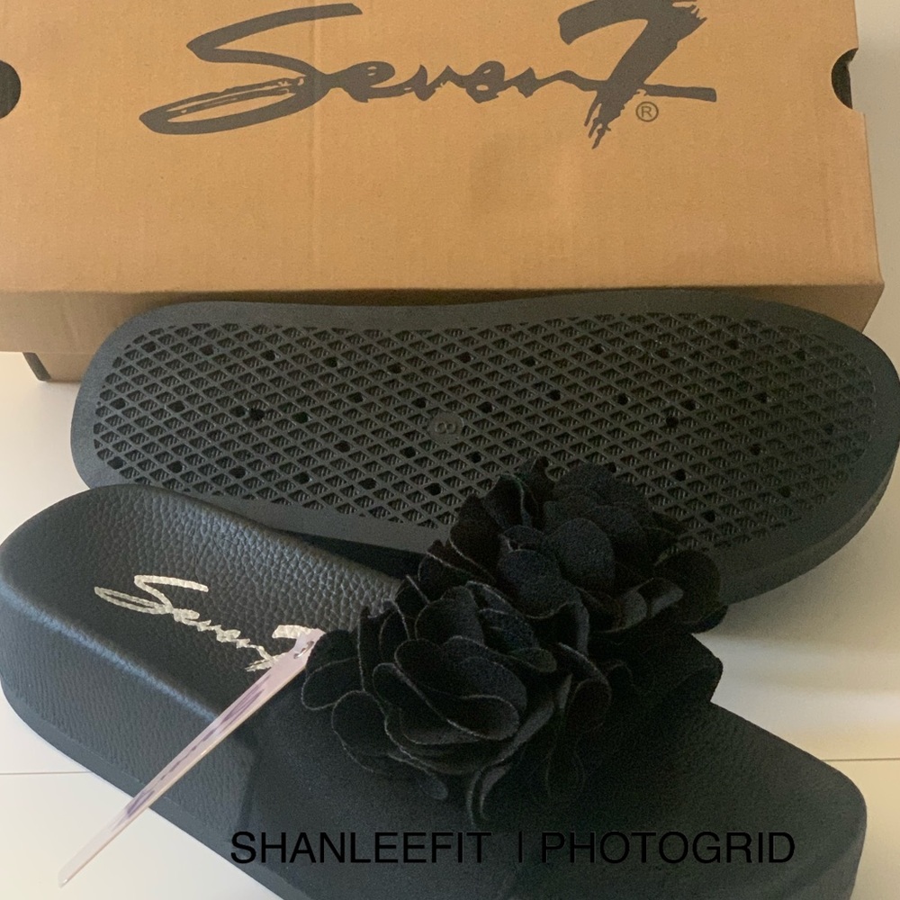 Black Ruffle Didi Slide New In Box With Tags - Picture 4 of 4